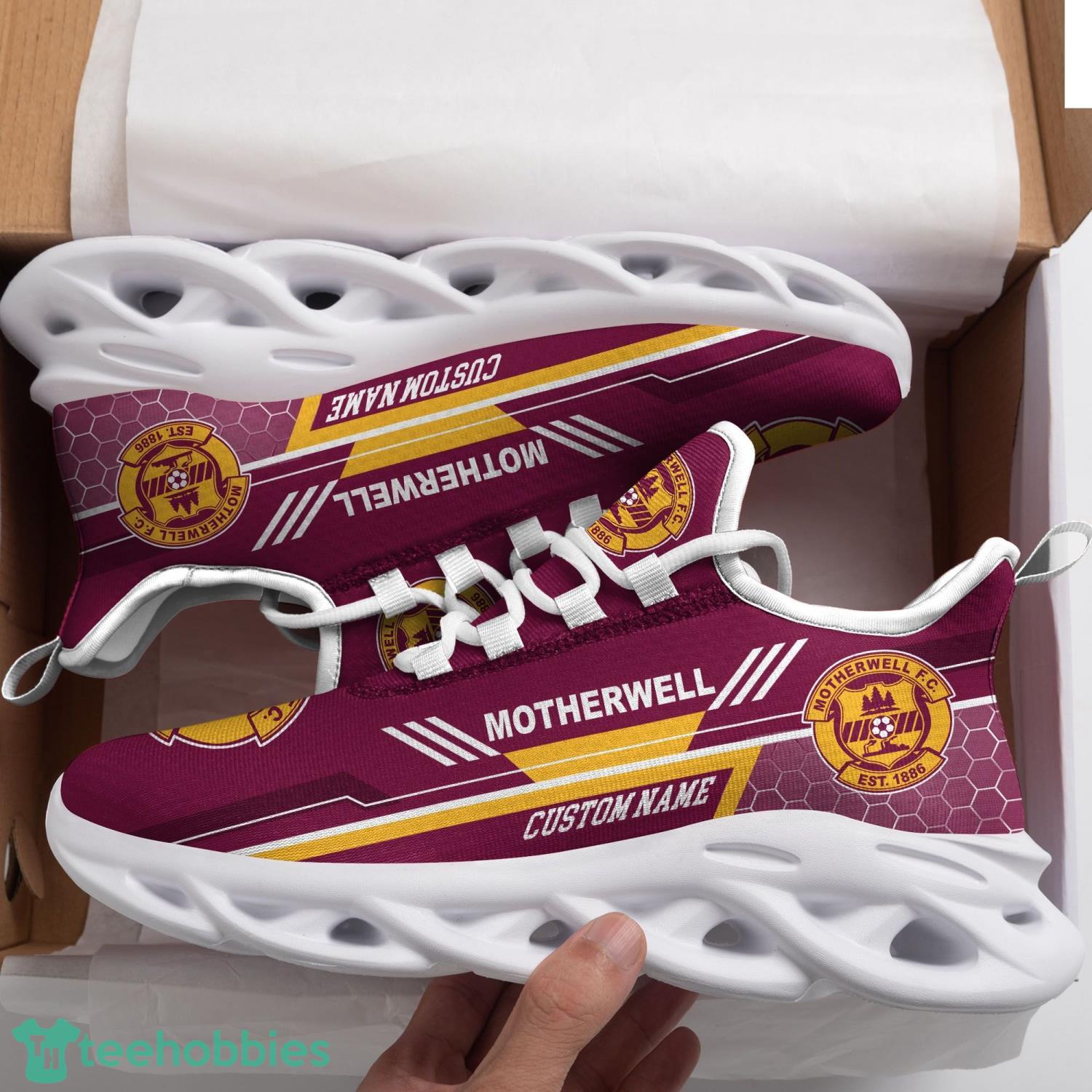 Motherwell Custom Name Max Soul Sneaker Shoes For Football Fan Sport Lover Gift Product Photo 1 Motherwell Custom Name Max Soul Sneaker Shoes For Football Fan Sport Lover Gift Product Photo 1