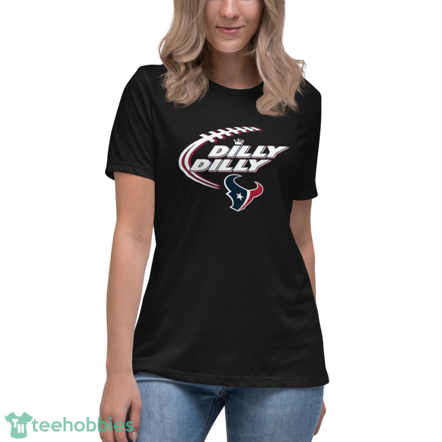 NFL Houston Texans Dilly Dilly Football Sports T Shirt - Womens Relaxed Short Sleeve Jersey Tee NFL Houston Texans Dilly Dilly Football Sports T Shirt - Womens Relaxed Short Sleeve Jersey Tee