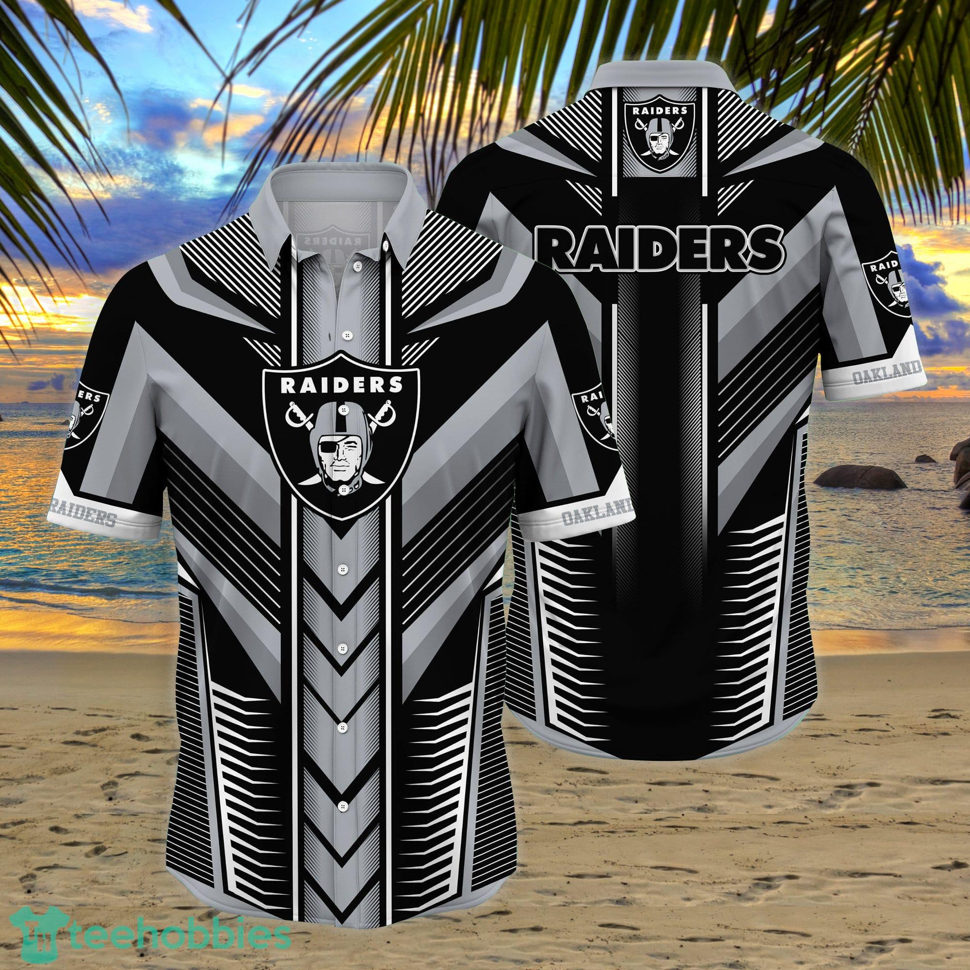 Oakland Raiders NFL Cool Striped Style Hawaiian Shirt For Fans Product Photo 1