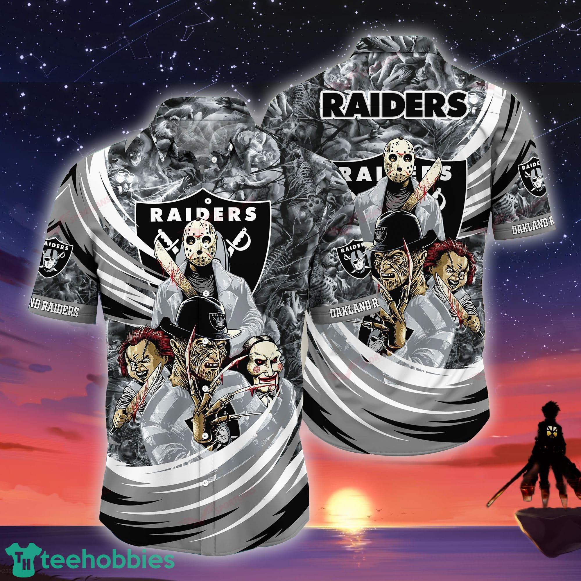 Oakland Raiders NFL Horror Movies Hawaiian Shirt Best Gift For Halloween Product Photo 1
