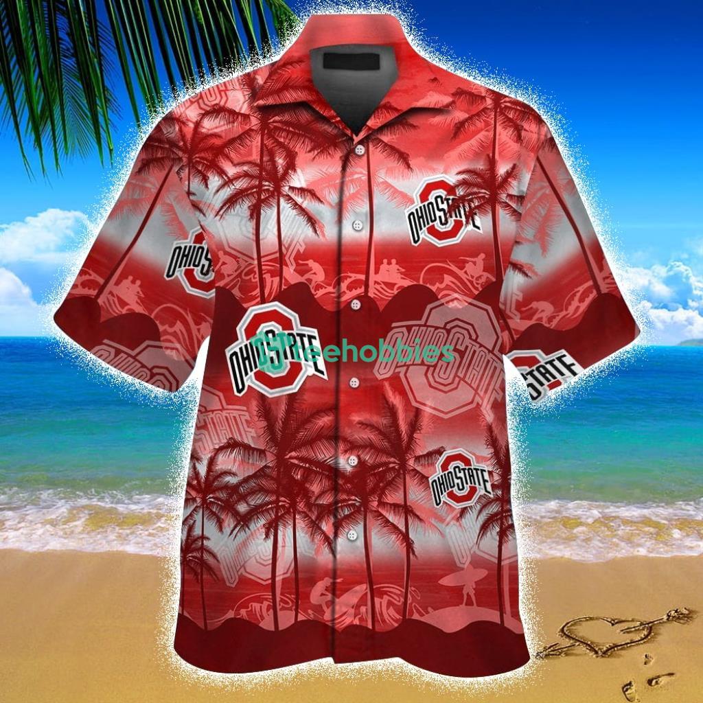 Ohio State Buckeyes Button Up Tropical Aloha Hawaiian Shirt