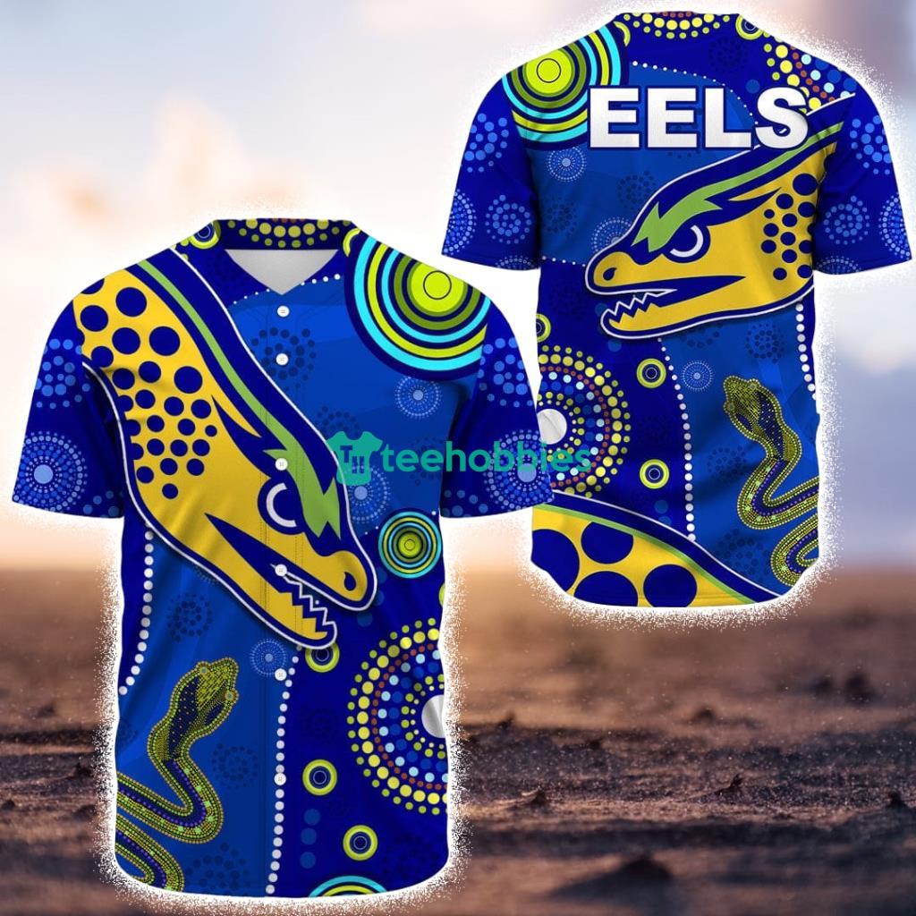 Parramatta Eels Indigenous Special Blue Version - Rugby Team Baseball Jerseys  Shirt