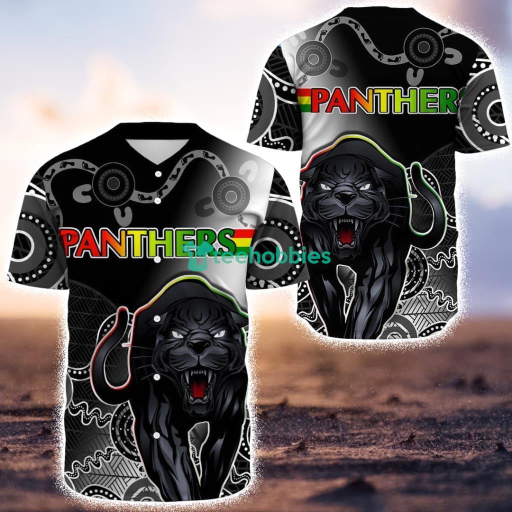 Penrith Panthers Indigenous Black - Rugby Team Baseball Jerseys Shirt Product Photo 1 Penrith Panthers Indigenous Black - Rugby Team Baseball Jerseys Shirt Product Photo 1