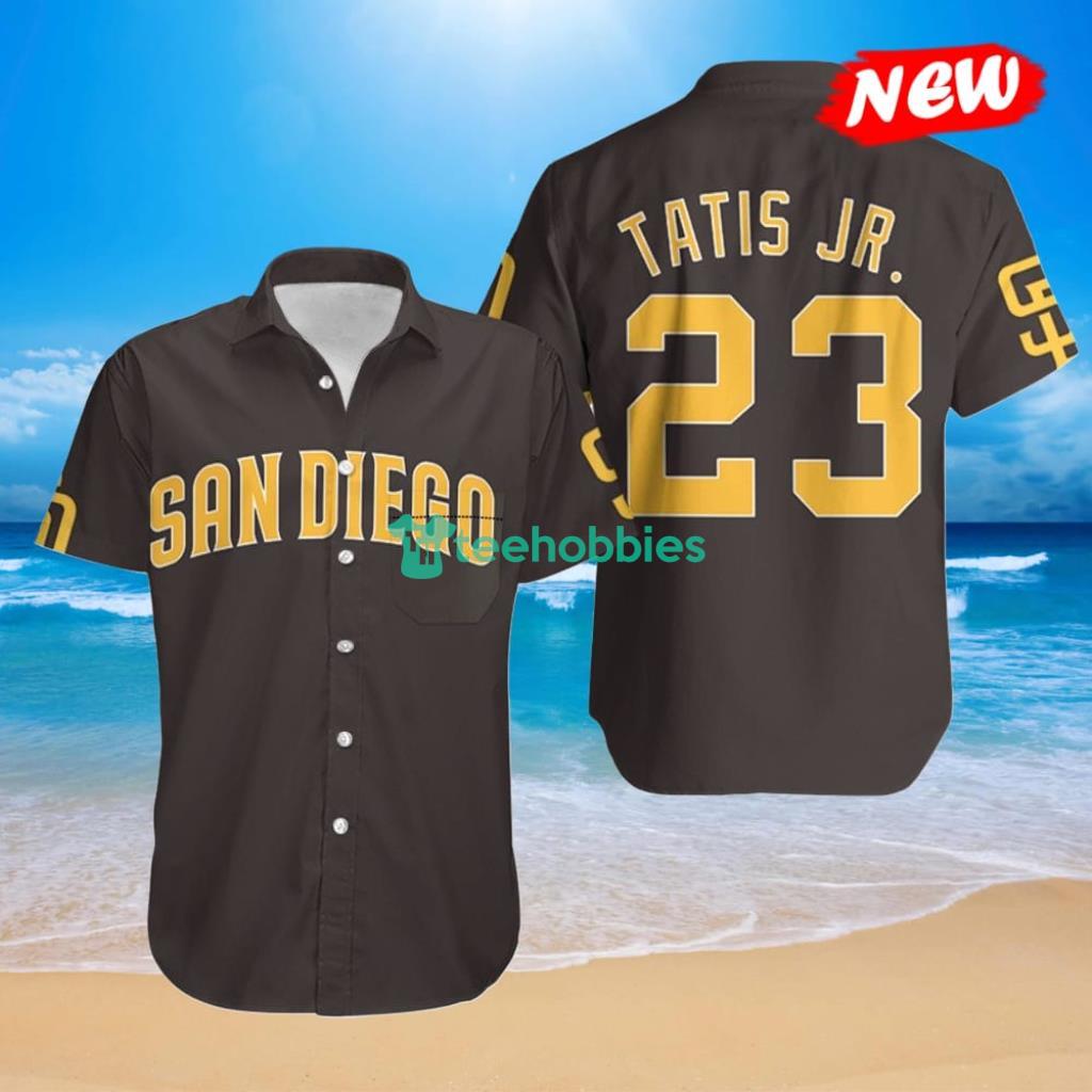 San Diego Padres Fernando Tatis Jr 23 Mlb Brown Inspired Style Hawaiian Product Photo 1 San Diego Padres Fernando Tatis Jr 23 Mlb Brown Inspired Style Hawaiian Product Photo 1
