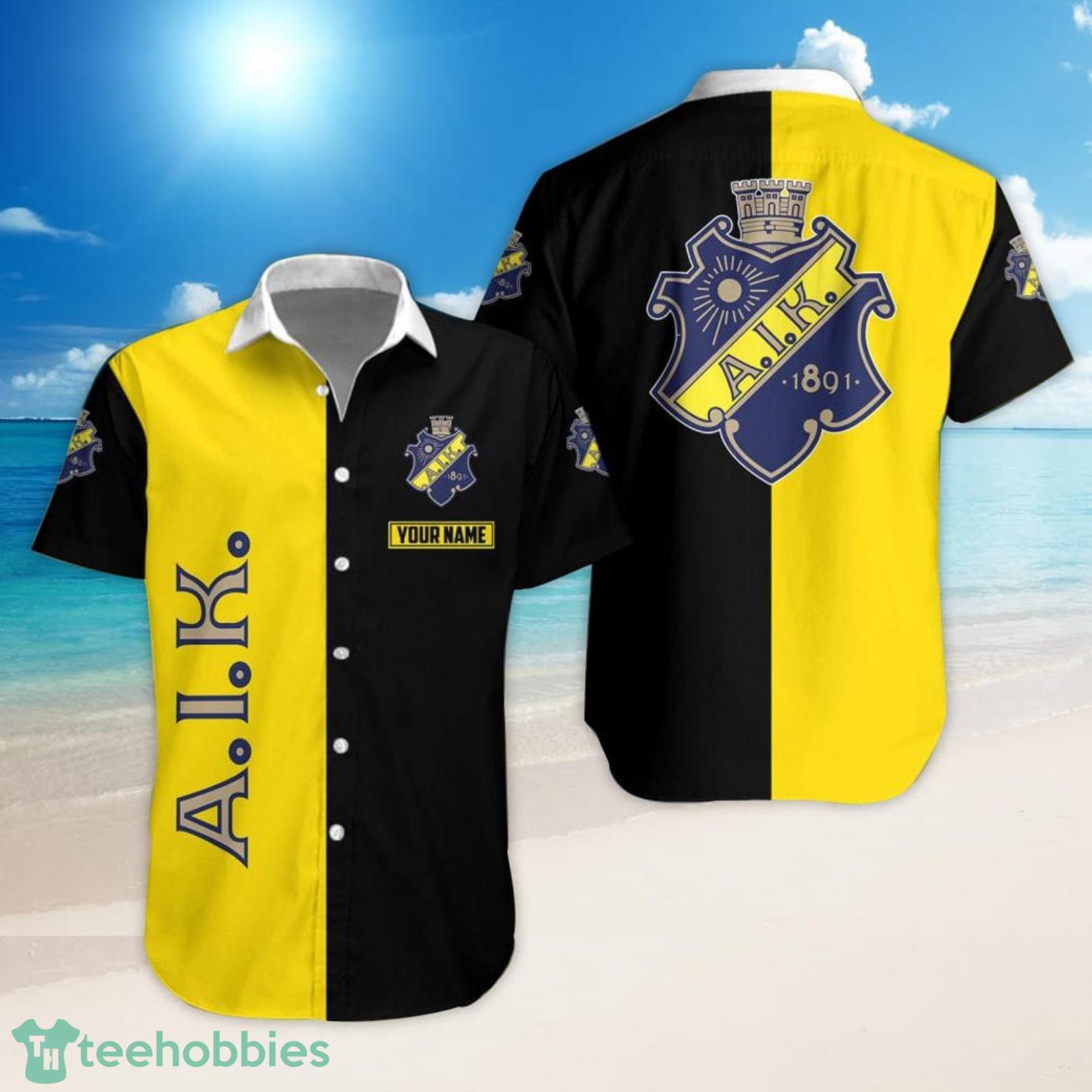 SHL Hockey AIK IF Set Hawaiian Shirt And Shorts Product Photo 1 SHL Hockey AIK IF Set Hawaiian Shirt And Shorts Product Photo 1