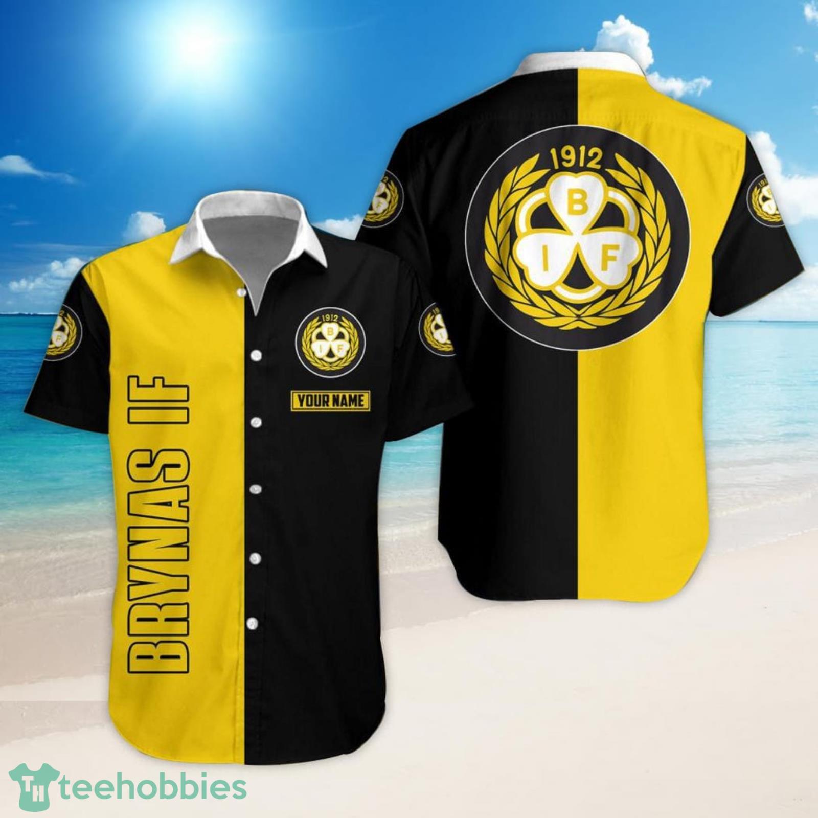 SHL Hockey Brynas IF Set Hawaiian Shirt And Shorts Product Photo 1 SHL Hockey Brynas IF Set Hawaiian Shirt And Shorts Product Photo 1