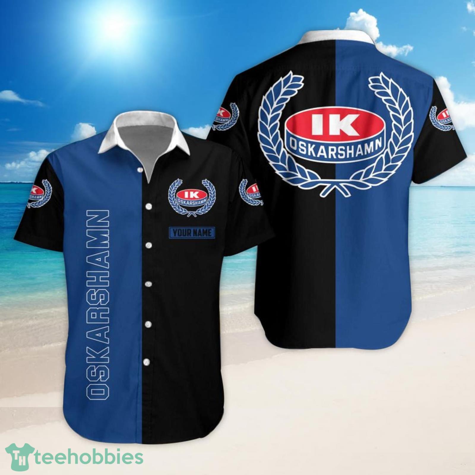 SHL Hockey IK Oskarshamn Set Hawaiian Shirt And Shorts Product Photo 1 SHL Hockey IK Oskarshamn Set Hawaiian Shirt And Shorts Product Photo 1