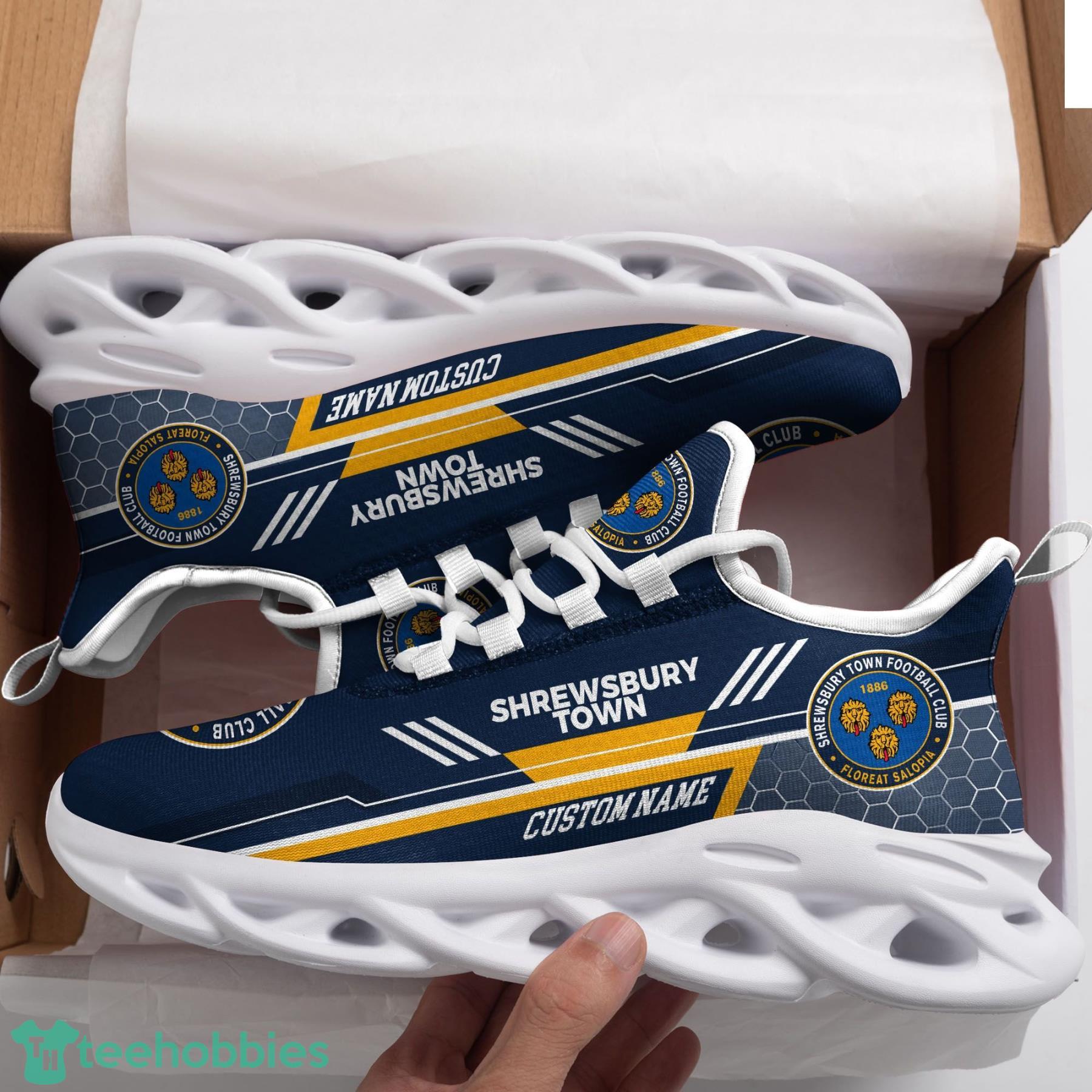 Shrewsbury Town Custom Name Max Soul Sneaker Shoes For Football Fan Sport Lover Gift Product Photo 1 Shrewsbury Town Custom Name Max Soul Sneaker Shoes For Football Fan Sport Lover Gift Product Photo 1