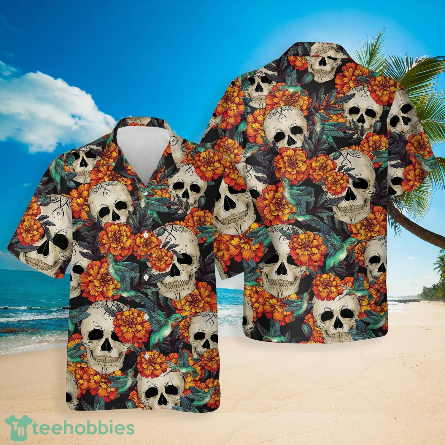 Skulls Birds Flowers Day Of The Dead Hawaiian Shirt Summer Gift For Men And Women Product Photo 1 Skulls Birds Flowers Day Of The Dead Hawaiian Shirt Summer Gift For Men And Women Product Photo 1