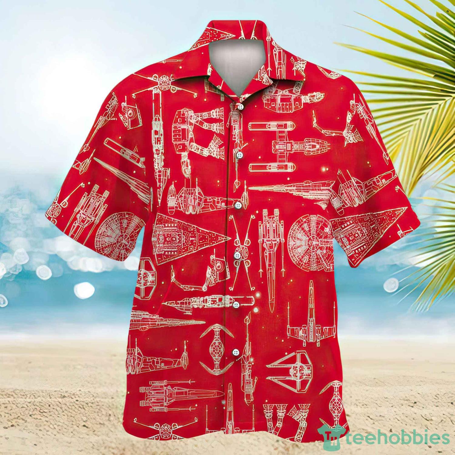Space Ships Star Wars Red Hawaiian Shirt Product Photo 1 Space Ships Star Wars Red Hawaiian Shirt Product Photo 1