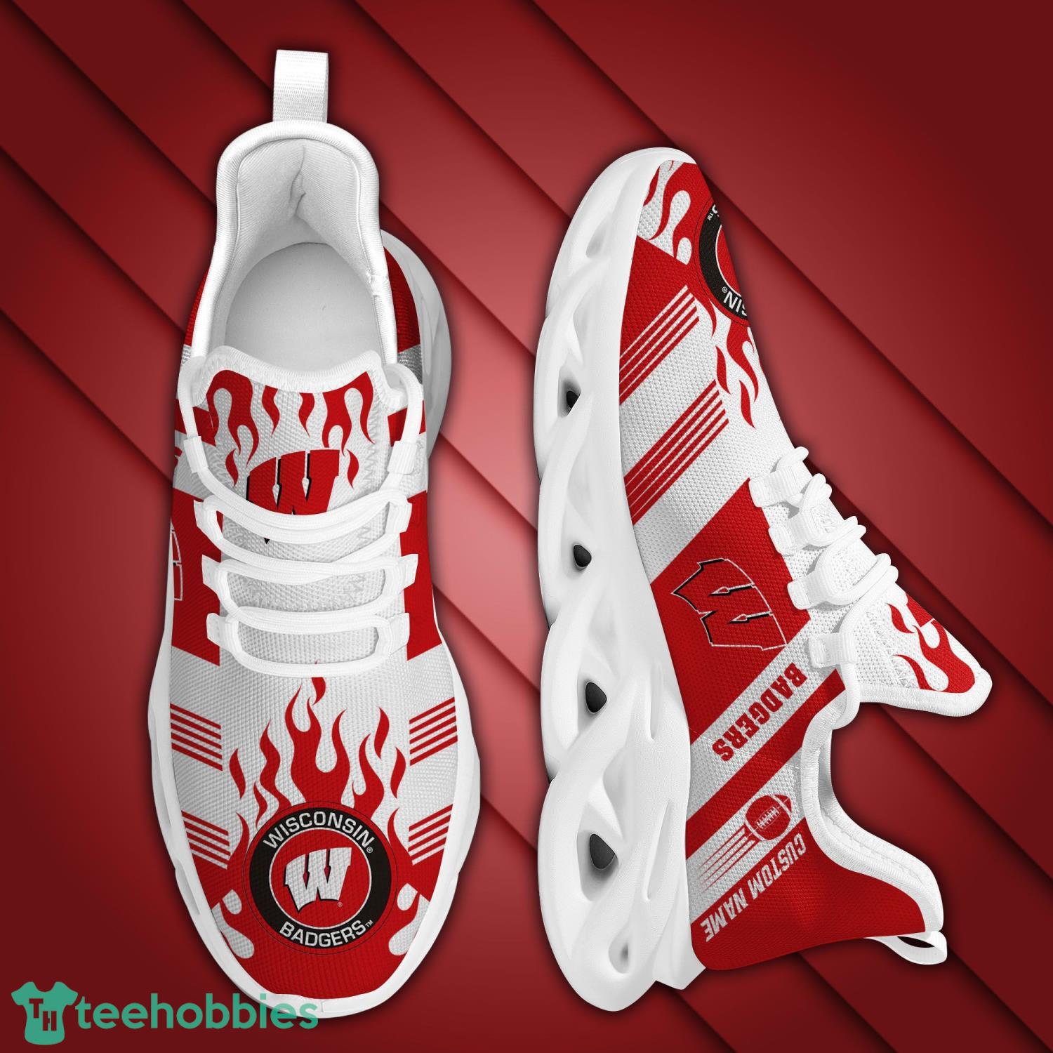 Wisconsin Badgers Custom Name Max Soul Sneaker Shoes For Men And Women University of Wisconsin–Madison Product Photo 3 Wisconsin Badgers Custom Name Max Soul Sneaker Shoes For Men And Women University of Wisconsin–Madison Product Photo 3