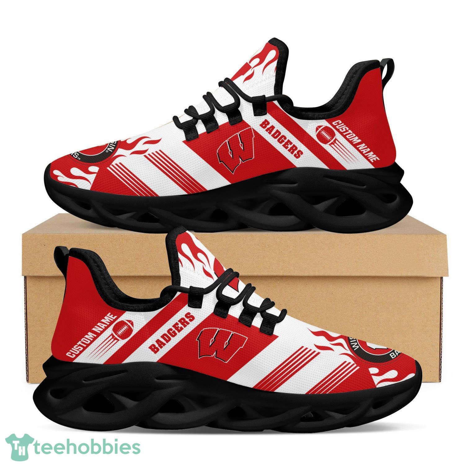 Wisconsin Badgers Custom Name Max Soul Sneaker Shoes For Men And Women University of Wisconsin–Madison Product Photo 4 Wisconsin Badgers Custom Name Max Soul Sneaker Shoes For Men And Women University of Wisconsin–Madison Product Photo 4