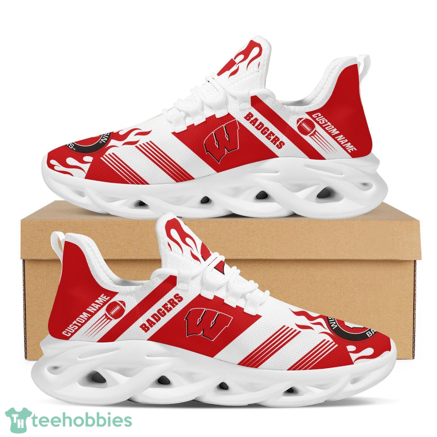 Wisconsin Badgers Custom Name Max Soul Sneaker Shoes For Men And Women University of Wisconsin–Madison Product Photo 1 Wisconsin Badgers Custom Name Max Soul Sneaker Shoes For Men And Women University of Wisconsin–Madison Product Photo 1