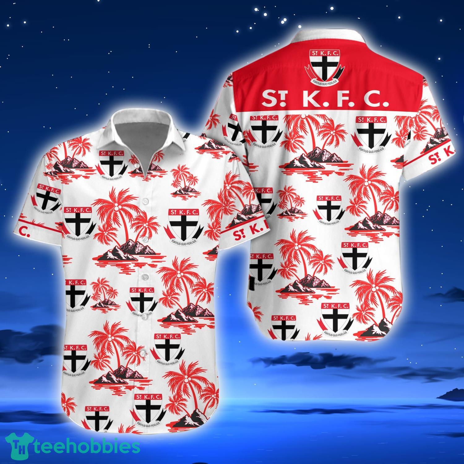 AFL St Kilda Football Club Coconut Pattern Aloha Hawaiian Shirt Product Photo 1 AFL St Kilda Football Club Coconut Pattern Aloha Hawaiian Shirt Product Photo 1