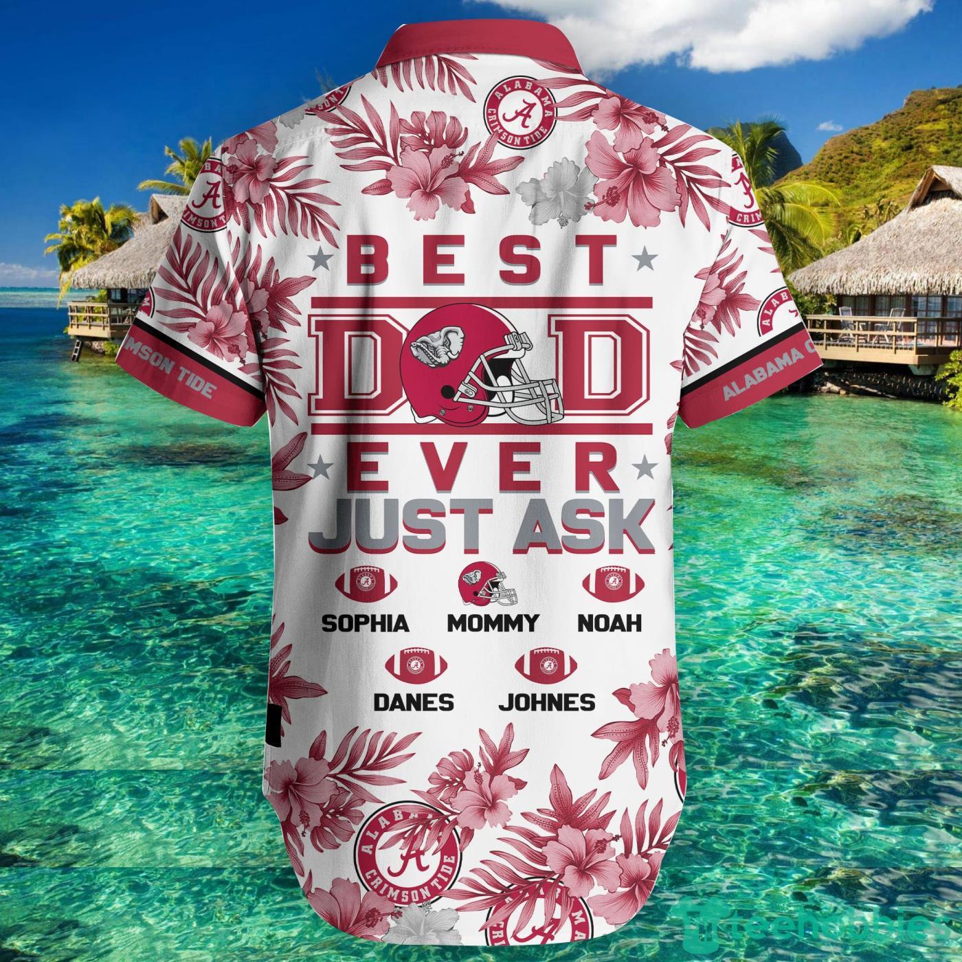 Alabama Crimson Tide Best Dad Custom Name Hawaiian Shirt And Short Summer Gift Product Photo 2