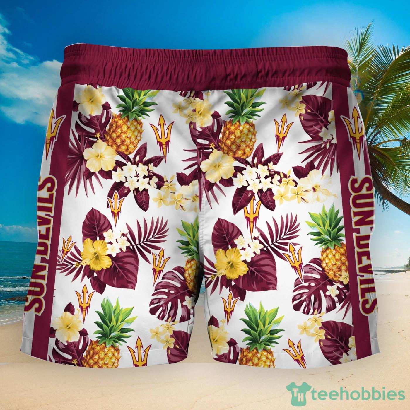 Arizona State Sun Devils Pineapple Tropical Fruit Lover Hawaiian Shirt And Beach Shorts Product Photo 2