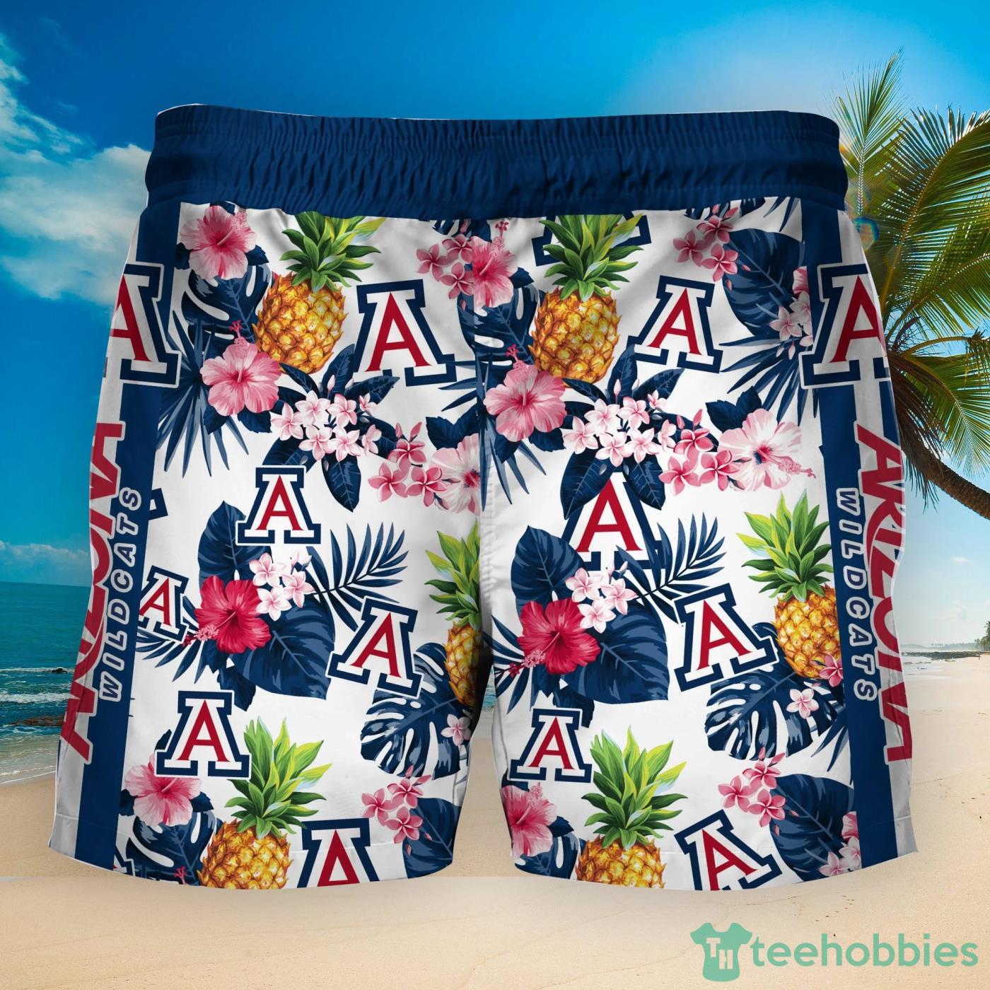 Arizona Wildcats Pineapple Tropical Fruit Lover Hawaiian Shirt And Beach Shorts Product Photo 2