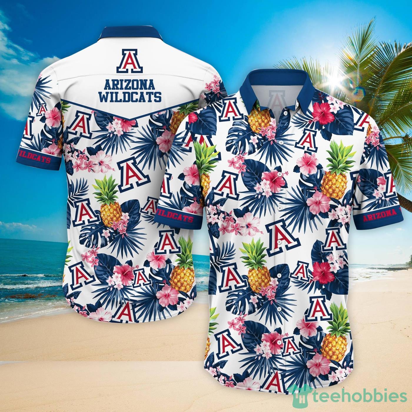 Arizona Wildcats Pineapple Tropical Fruit Lover Hawaiian Shirt And Beach Shorts Product Photo 1