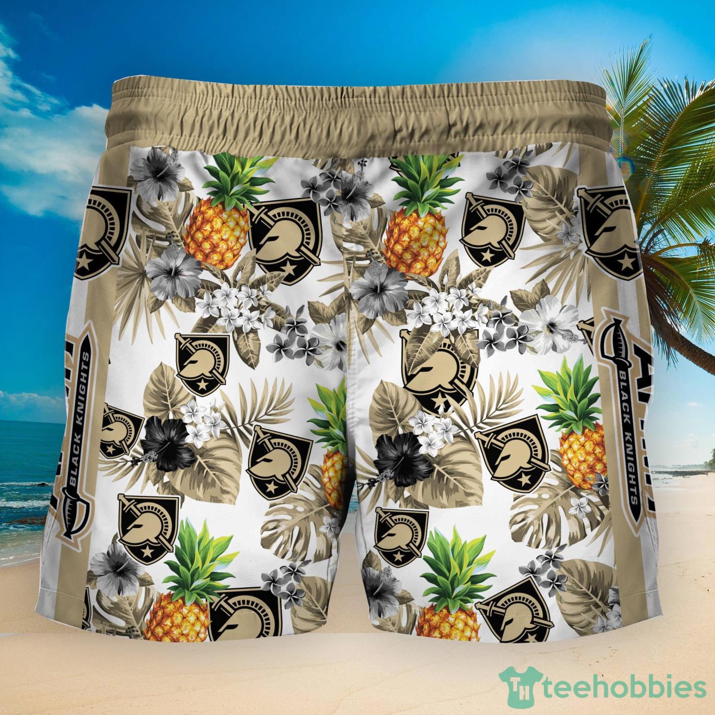 Army Black Knights Pineapple Tropical Fruit Lover Hawaiian Shirt And Beach Shorts Product Photo 2