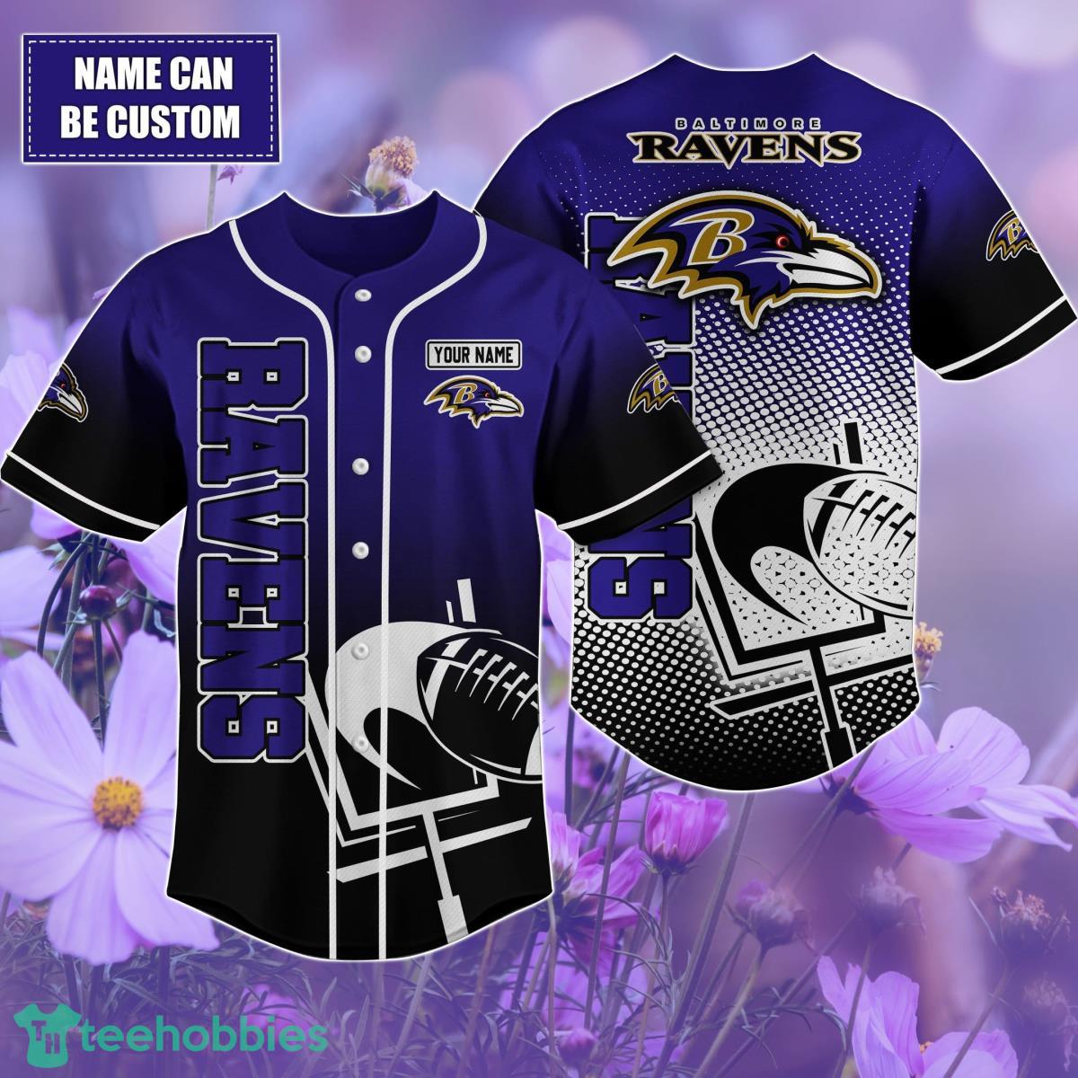 Baltimore Ravens Custom name Baseball Shirt Best Gift For Men