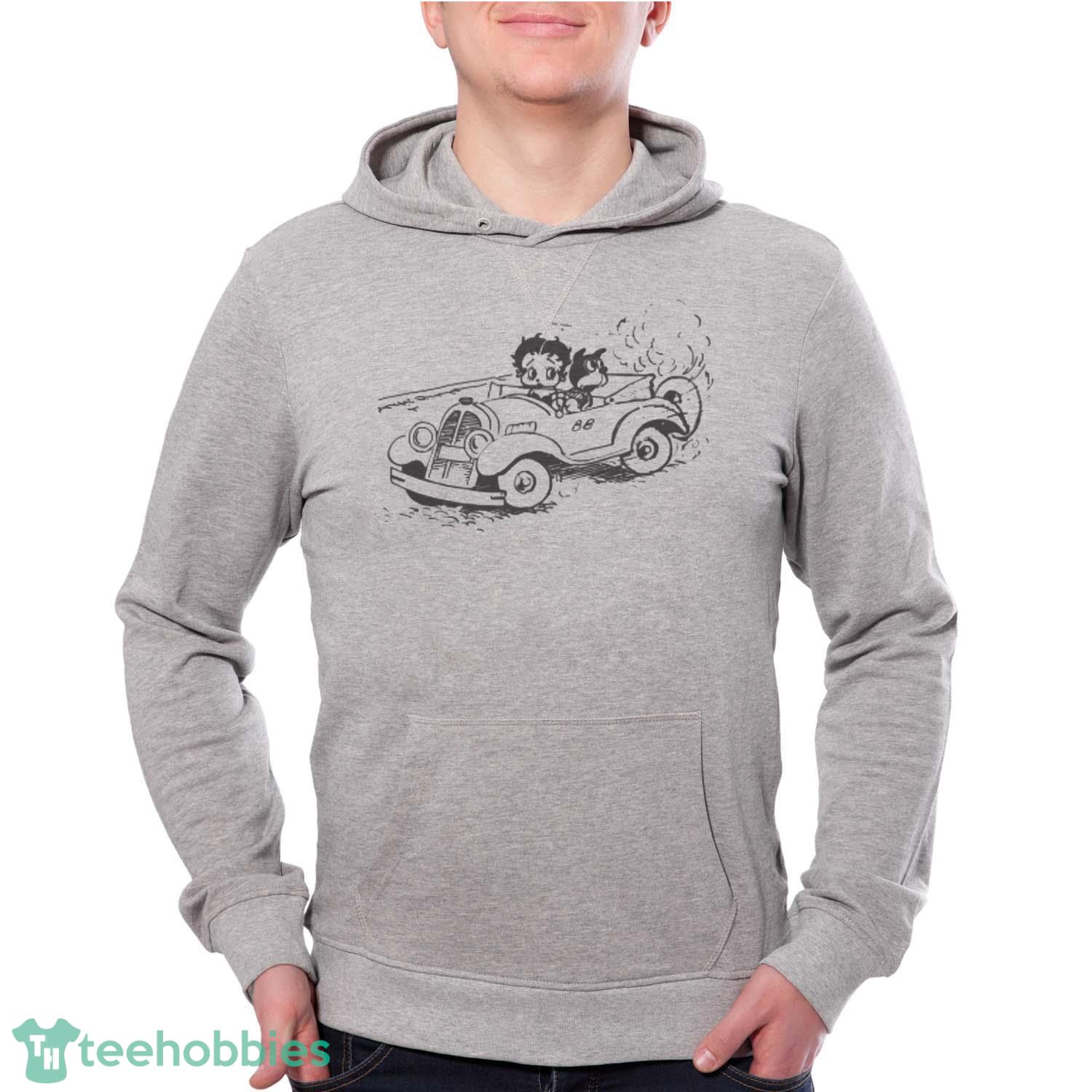 Betty Boop And Bimbo Tank Top  Vintage 1930s Sleeveless Tee  Retro Classic Car Unisex Shirt - Grey Unisex Hoodie
