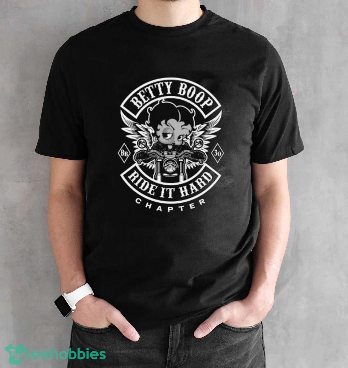 Betty Boop Biker Ride It Hard T-Shirt Trending 2023 - Black Unisex T-Shirt