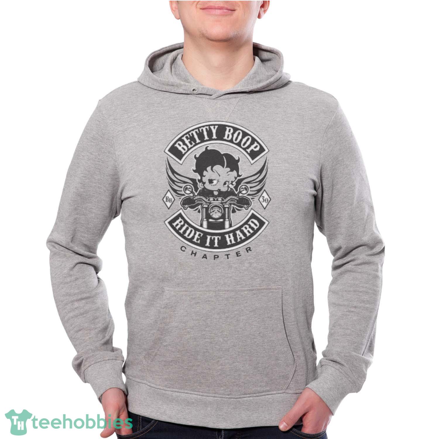 Betty Boop  Biker T-Shirt Trending 2023 - Grey Unisex Hoodie
