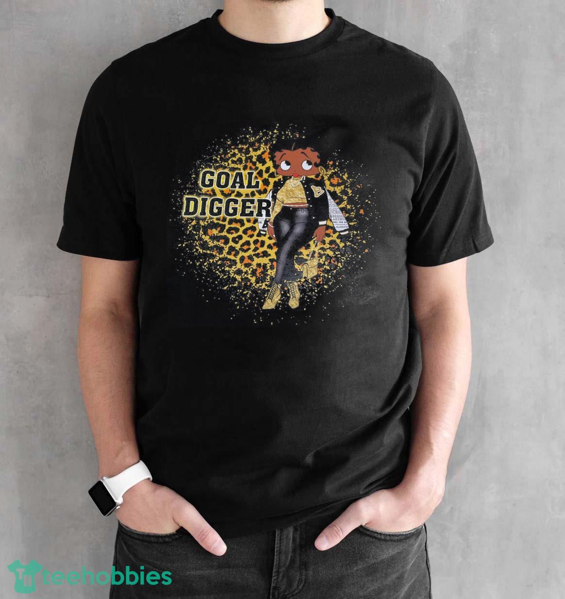 Betty Boop Goal Digger Leopard Trending 2023 T-Shirt - Black Unisex T-Shirt