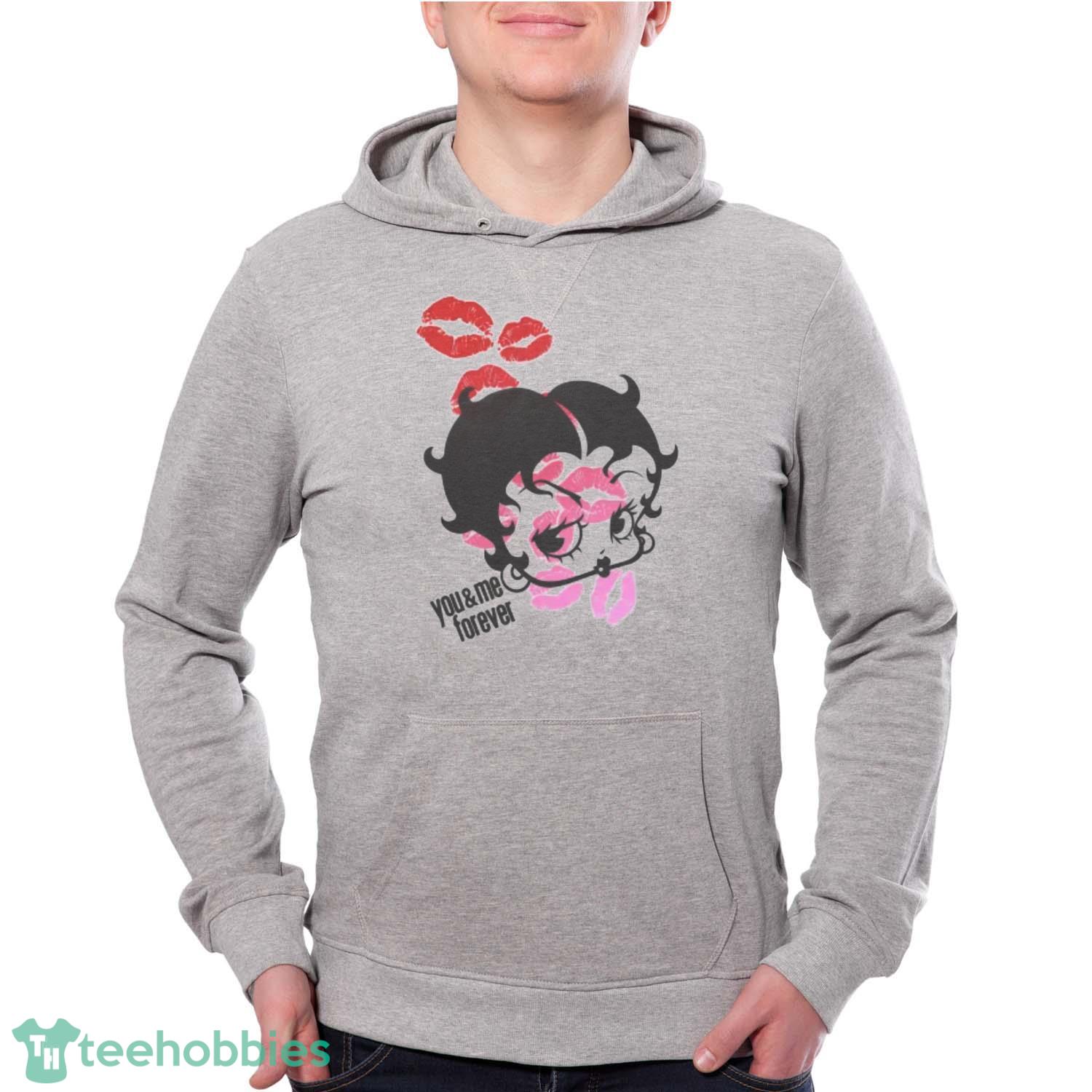 Betty Boop  Lots Of Kisses T-Shirt Trending 2023 - Grey Unisex Hoodie
