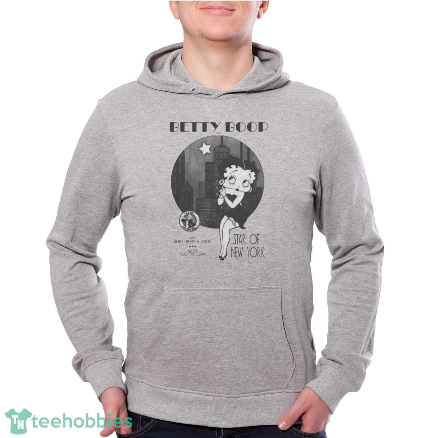 Betty Boop  Star Of New York T-Shirt Trending 2023 - Grey Unisex Hoodie