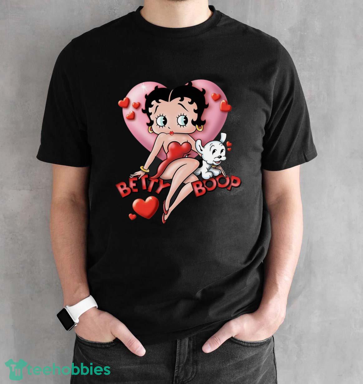 Betty Boop Tee Betty Boop Heart T-Shirt Trending 2023 - Black Unisex T-Shirt