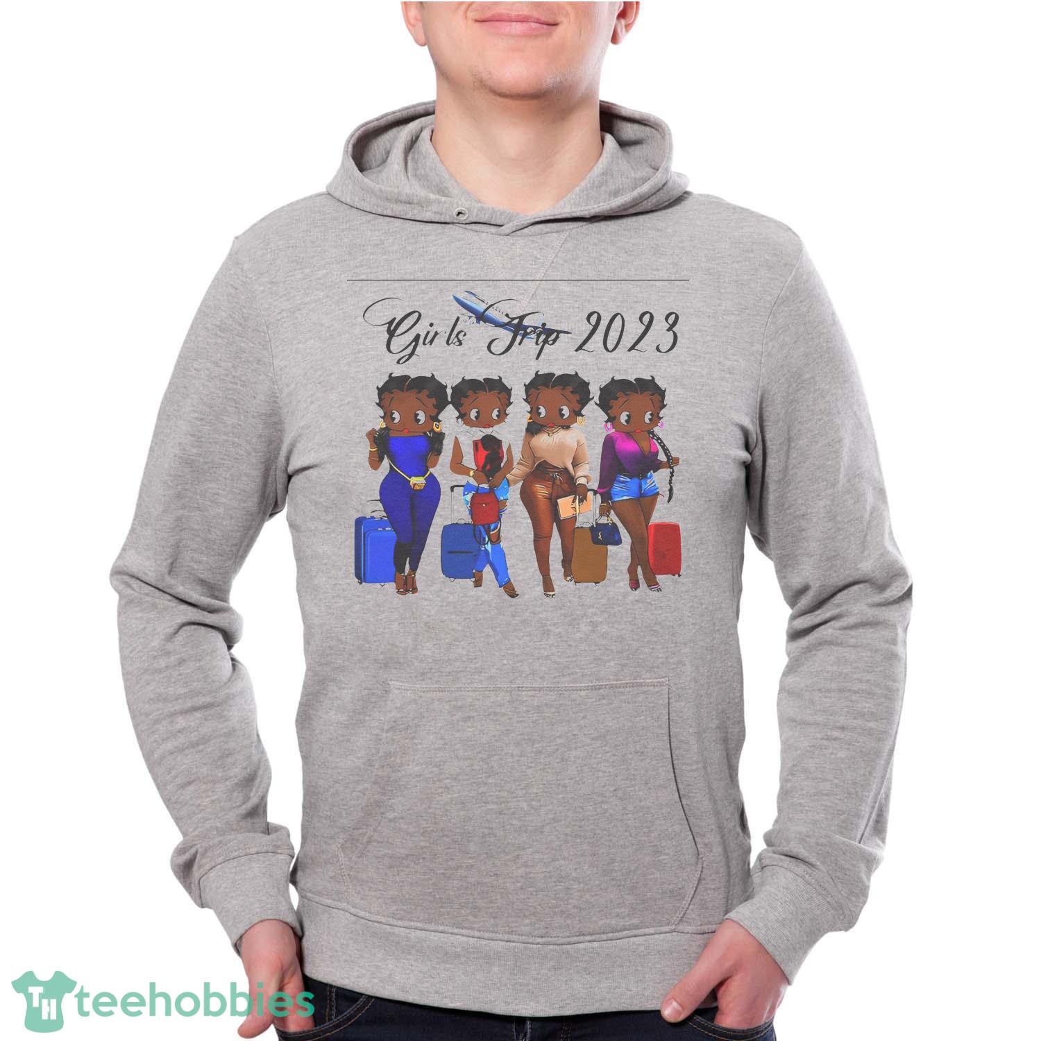 Black Betty Boop Girls Trip 2023 Vintage T-Shirt Trending 2023 Betty Boop Girls Shirt Betty Girl Shirt - Grey Unisex Hoodie