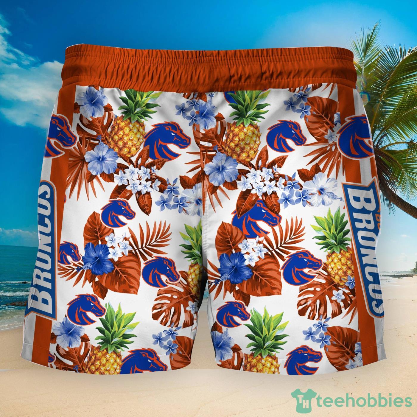 Boise State Broncos Pineapple Tropical Fruit Lover Hawaiian Shirt And Beach Shorts Product Photo 2