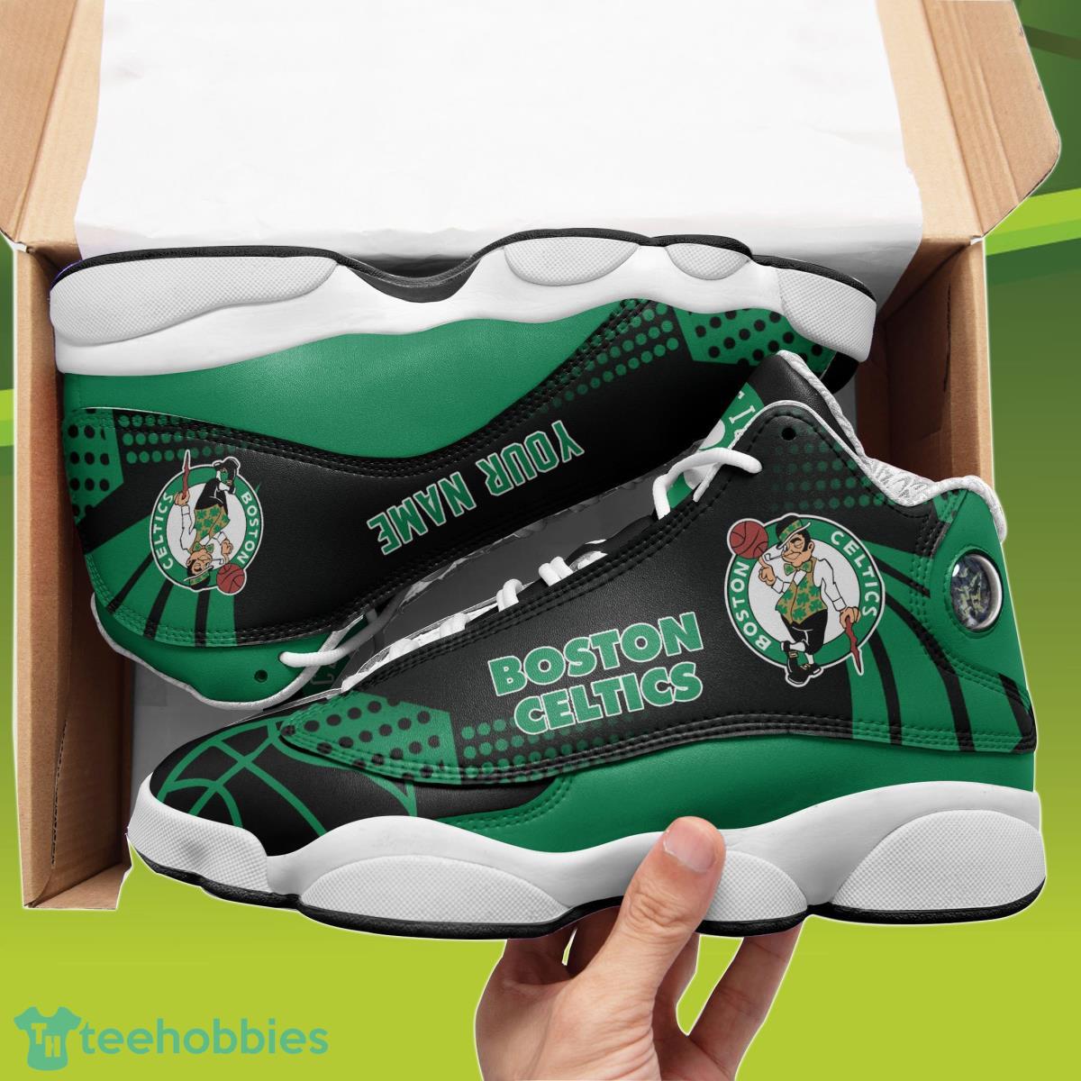 Boston Celtics Custom Name Air Jordan 13 Sneakers Unique Gift For Everyone Product Photo 2