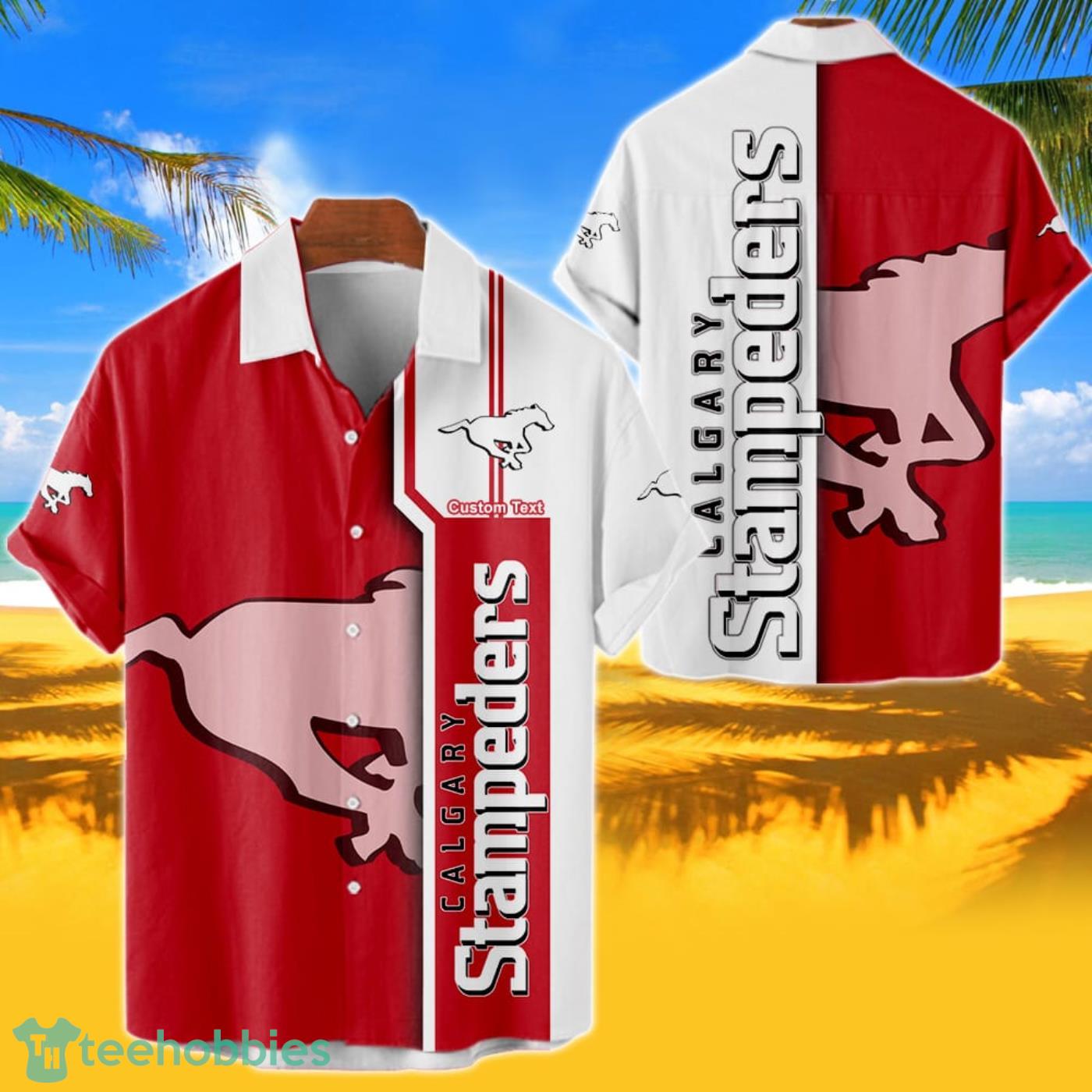 Calgary Stampeders Hawaiian Shirt Custom Name 3D Short Sleeve Shirt Product Photo 1