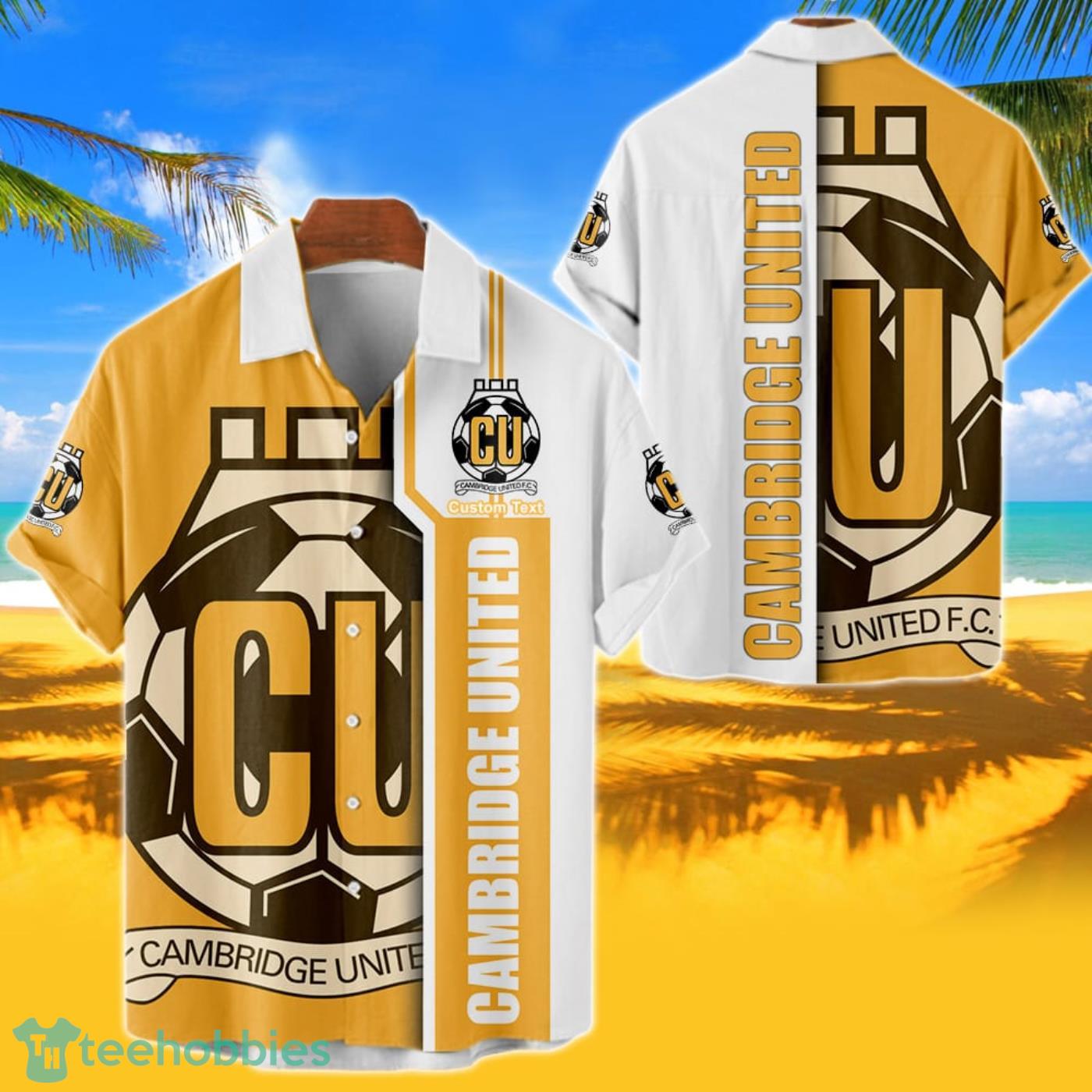 Cambridge United Hawaiian Shirt Custom Name 3D Short Sleeve Shirt Product Photo 1