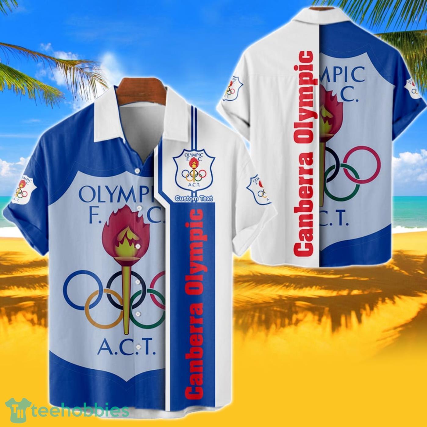 Canberra Olympic Hawaiian Shirt Custom Name 3D Short Sleeve Shirt Product Photo 1