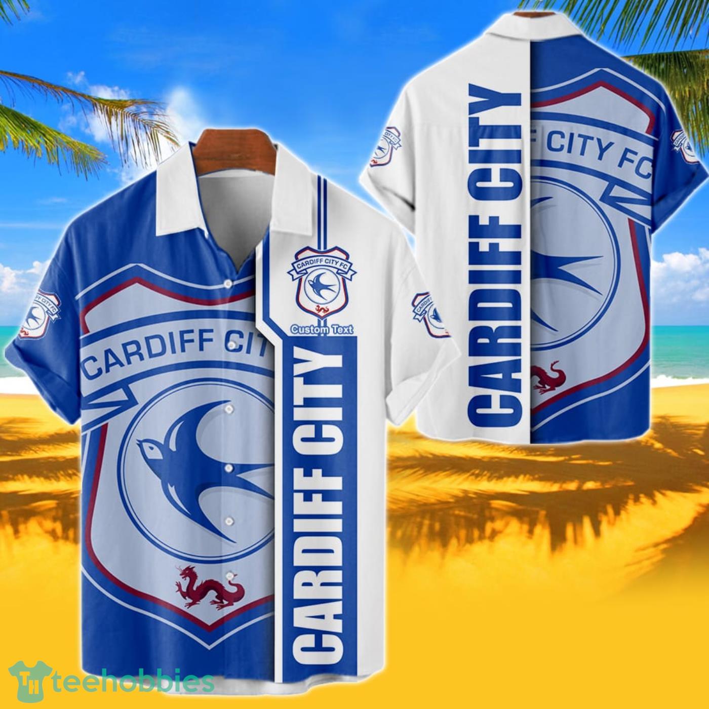 Cardiff City Hawaiian Shirt Custom Name 3D Short Sleeve Shirt Product Photo 1