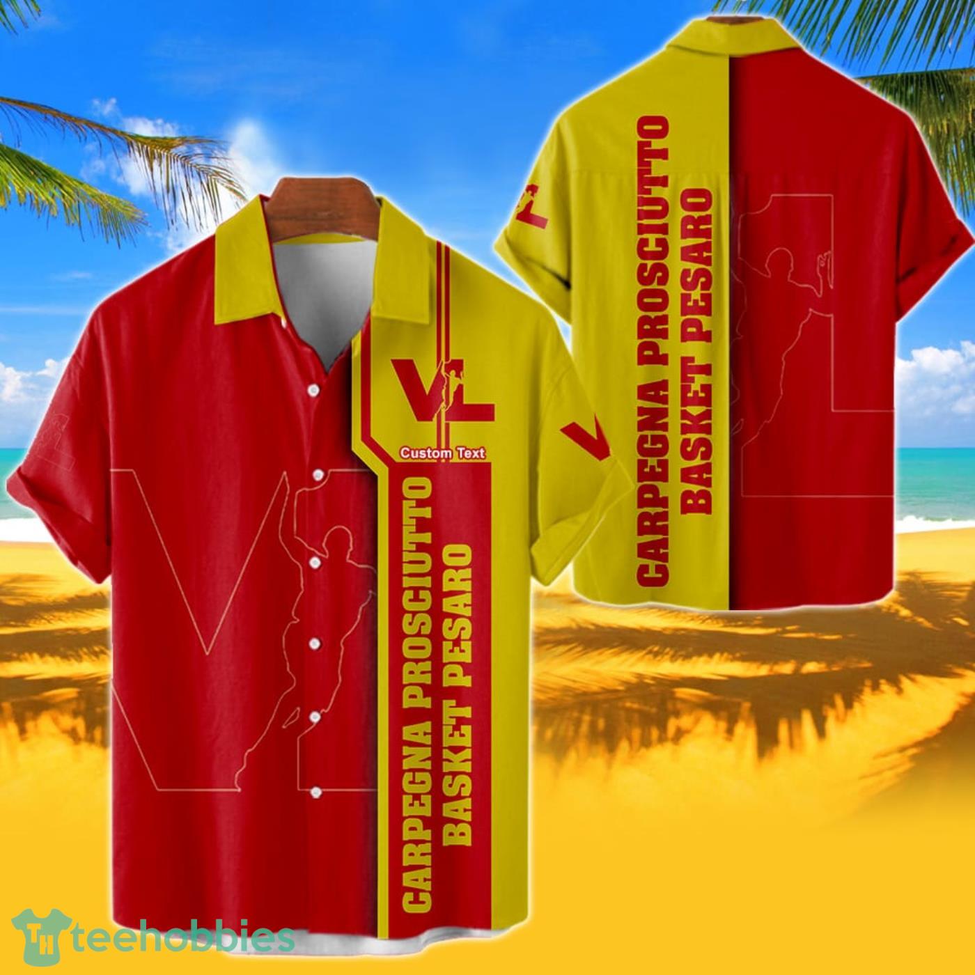 Carpegna Prosciutto Basket Pesaro Hawaiian Shirt Custom Name 3D Short Sleeve Shirt Product Photo 1