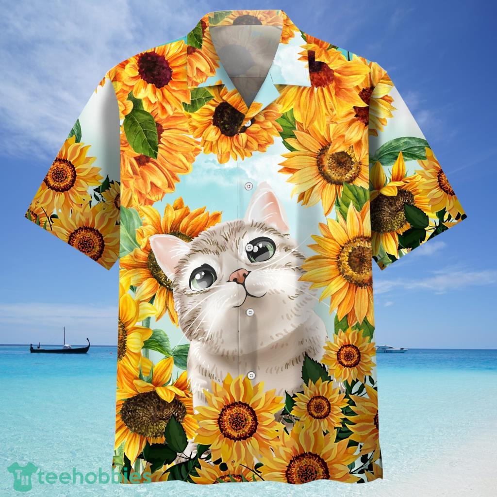 Cat Sunflower Hawaiian Shirt For Men And Women Product Photo 1 Cat Sunflower Hawaiian Shirt For Men And Women Product Photo 1
