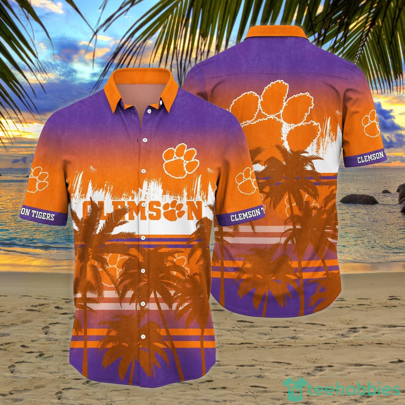 Clemson Tigers Coconut Tropical Hawaiian Shirt And Short Product Photo 1