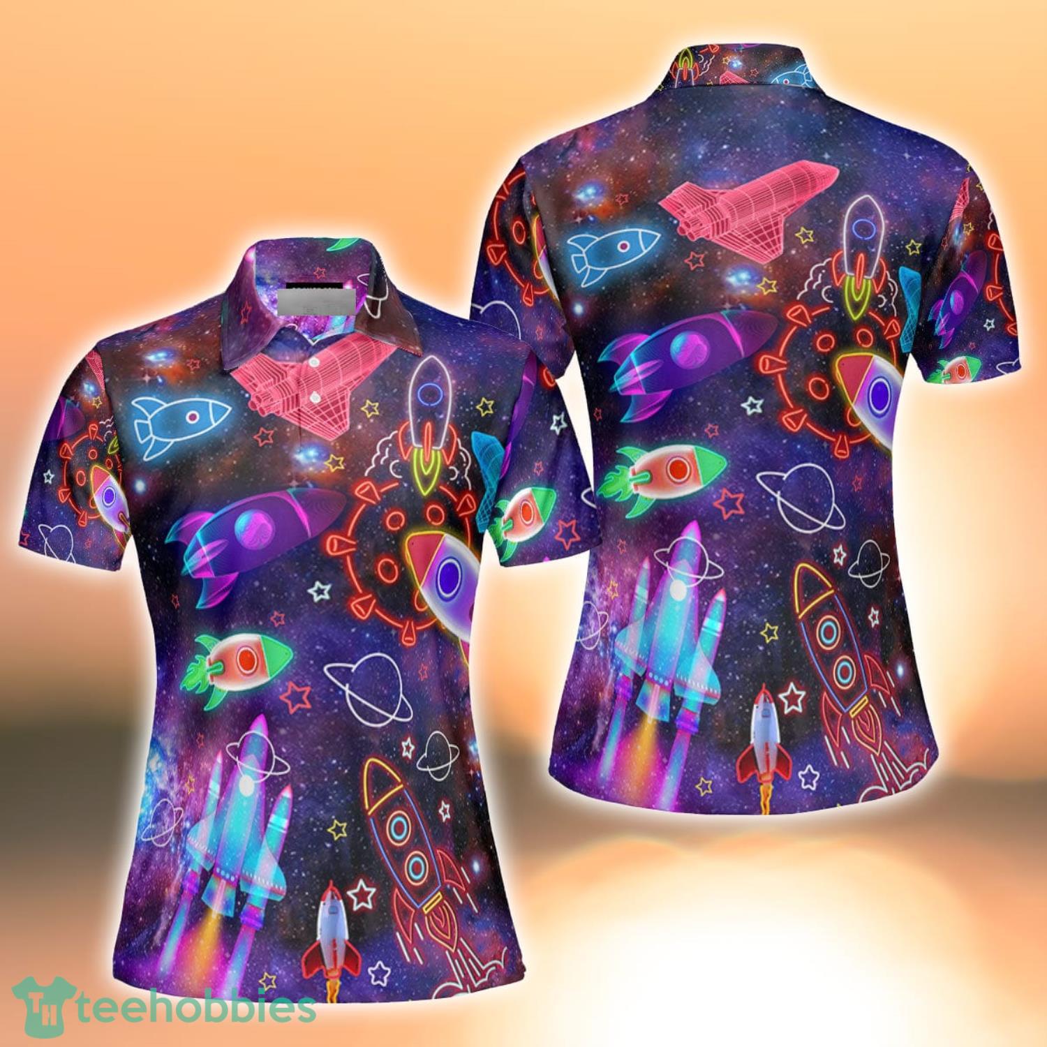 Colorful Light Rocket In Outer Space Sport Gift Polo Shirt For Men And Women Product Photo 1 Colorful Light Rocket In Outer Space Sport Gift Polo Shirt For Men And Women Product Photo 1