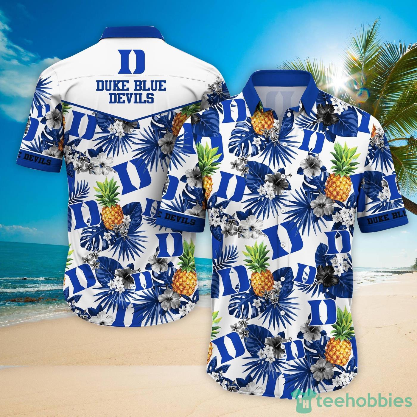Duke Blue Devils Pineapple Tropical Fruit Lover Hawaiian Shirt And Beach Shorts Product Photo 1