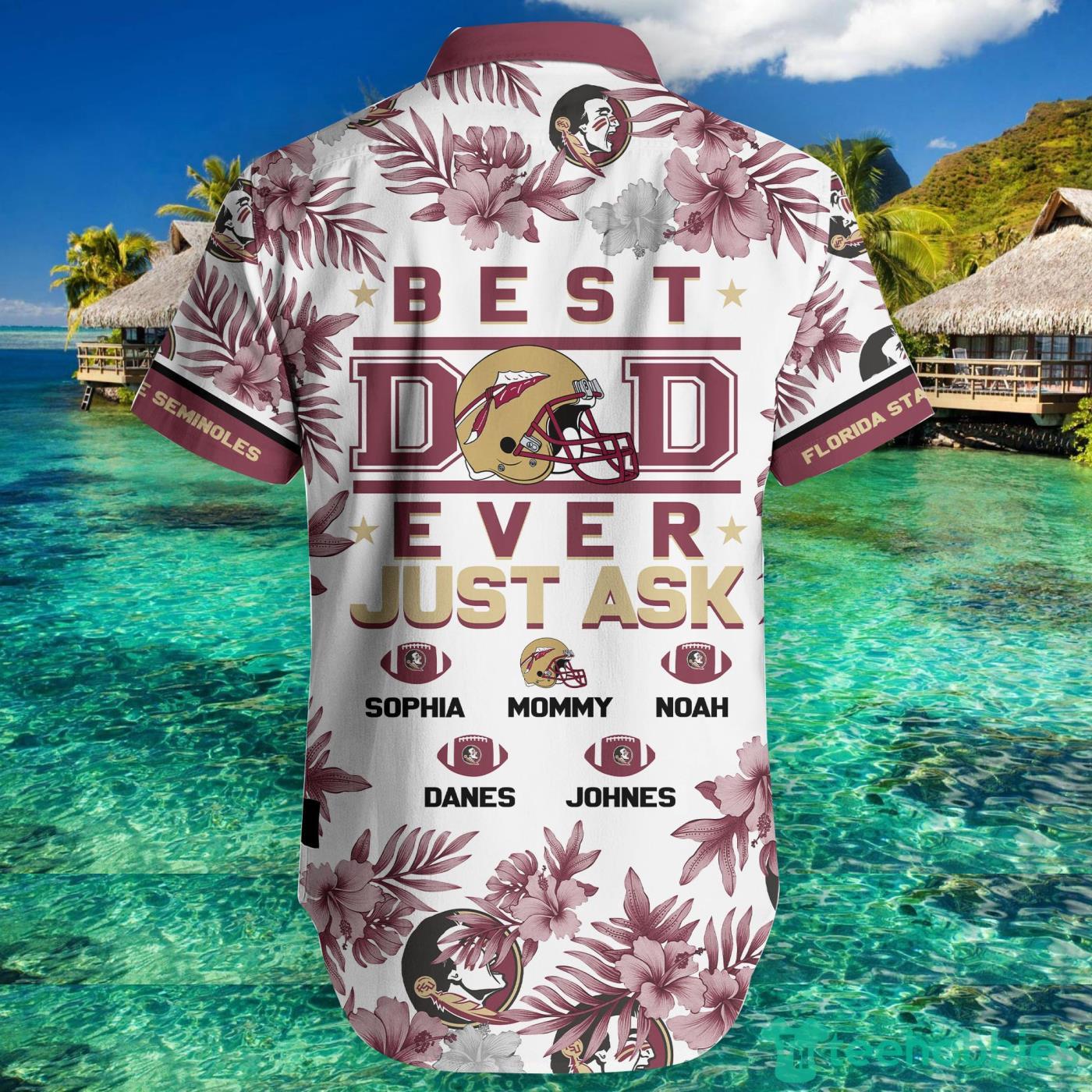 Florida State Seminoles Best Dad Custom Name Hawaiian Shirt And Short Summer Gift Product Photo 2
