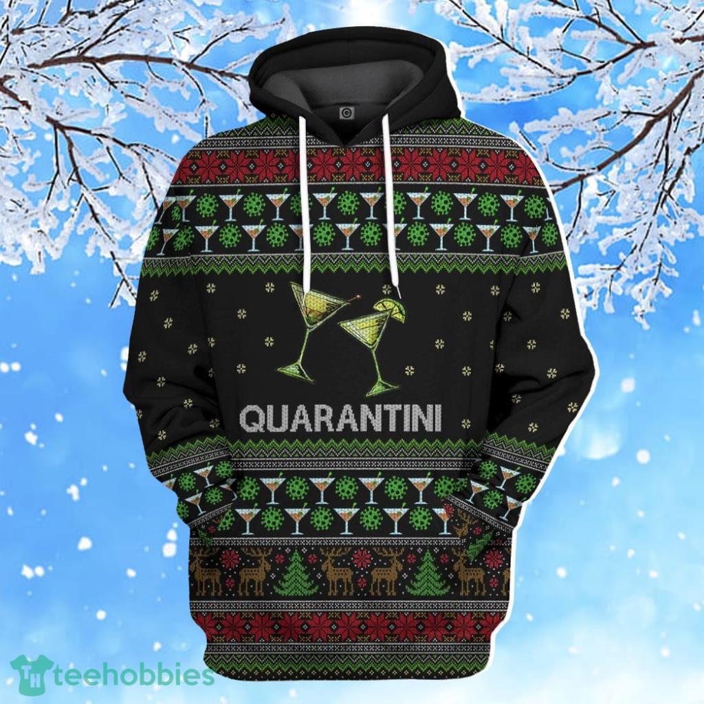 Gearhumans 3D Quarantini Ugly Christmas Sweater Custom Hoodie 3D Gift For  Men And Women