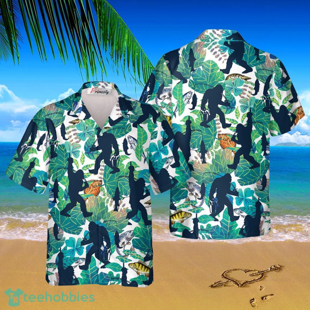Go Fishing Bigfoot Tropical Hawaiian Shirts And Women