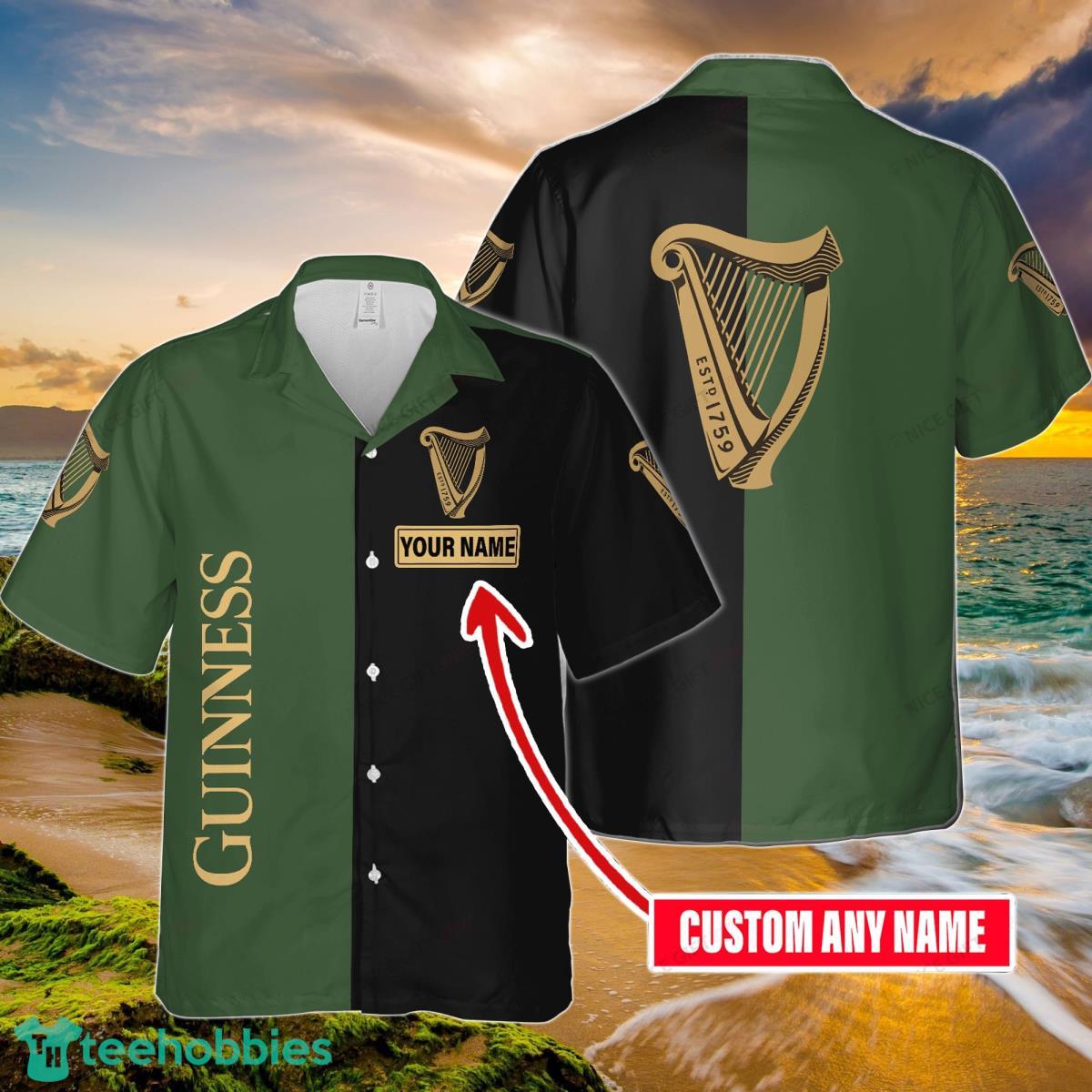 Guinness Custom Name Hawaiian Shirt Best Gift For Real Fans Product Photo 1