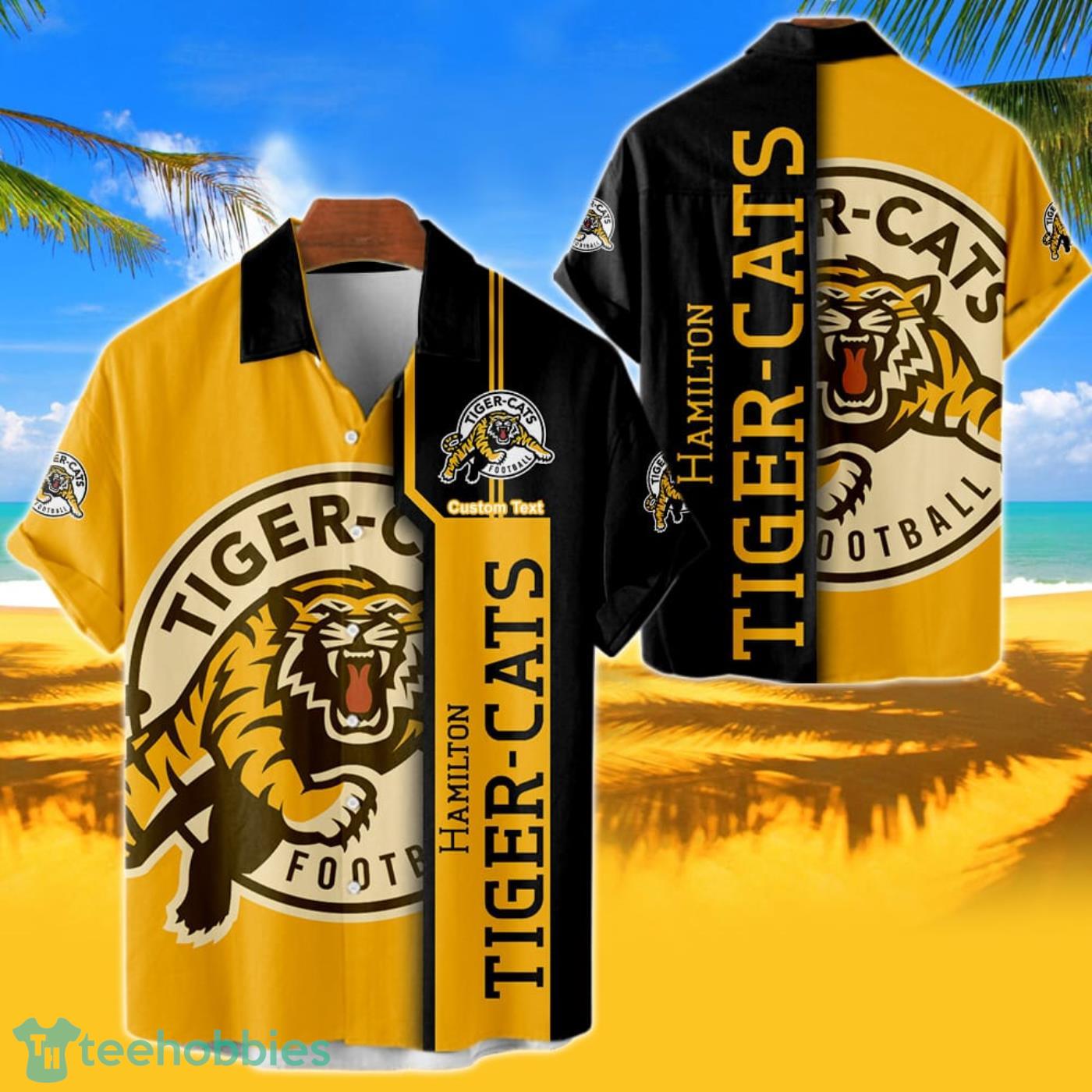 Hamilton Tiger-Cats Hawaiian Shirt Custom Name 3D Short Sleeve Shirt Product Photo 1