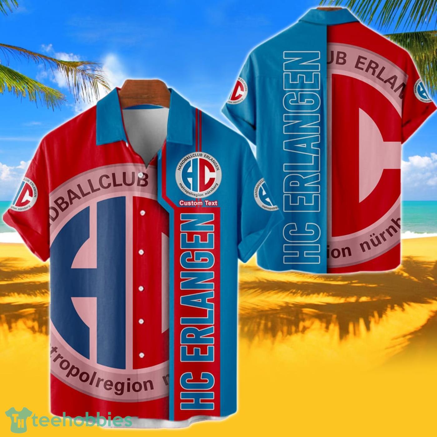 Handballclub Erlangen e. V. Hawaiian Shirt Custom Name 3D Short Sleeve Shirt Product Photo 1