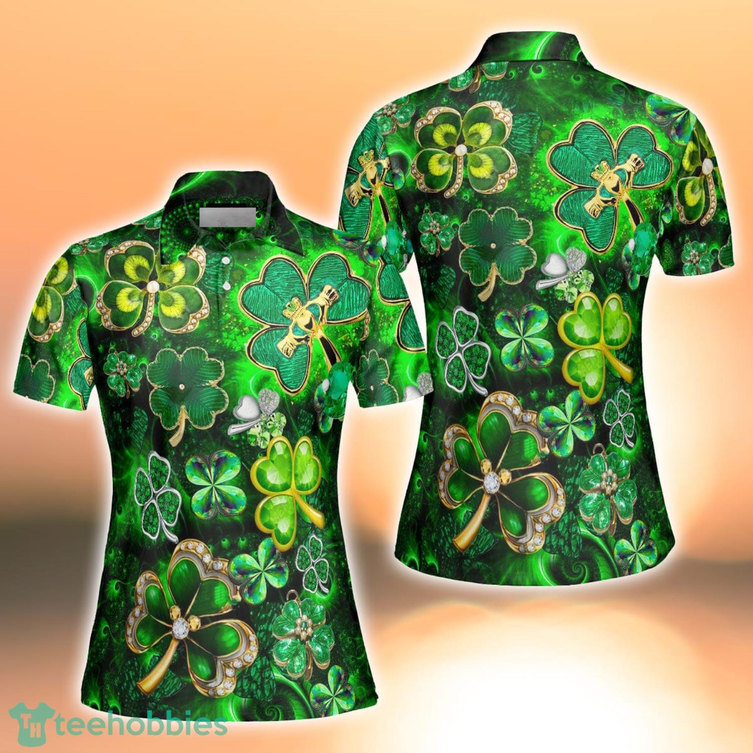 Happy St Patrick's Day Lucky Diamonds Shamrock Pattern Polo Shirt Cute Sport Gift For Men And Women image Happy St Patrick's Day Lucky Diamonds Shamrock Pattern Polo Shirt Cute Sport Gift For Men And Women Product Photo 1